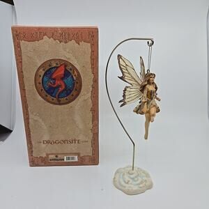 Nene Thomas Fairy Ornament Dragonsite Rhapsody in Gold with Hanger Fairycore